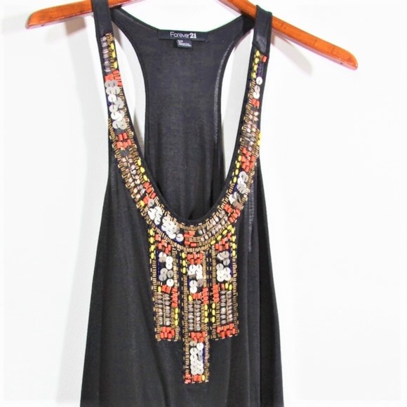 3/$15 Forever 21 Multicolor Embellished Beaded Sequin Tank Top Size Small - Picture 1 of 6